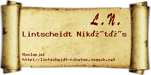 Lintscheidt Nikétás névjegykártya